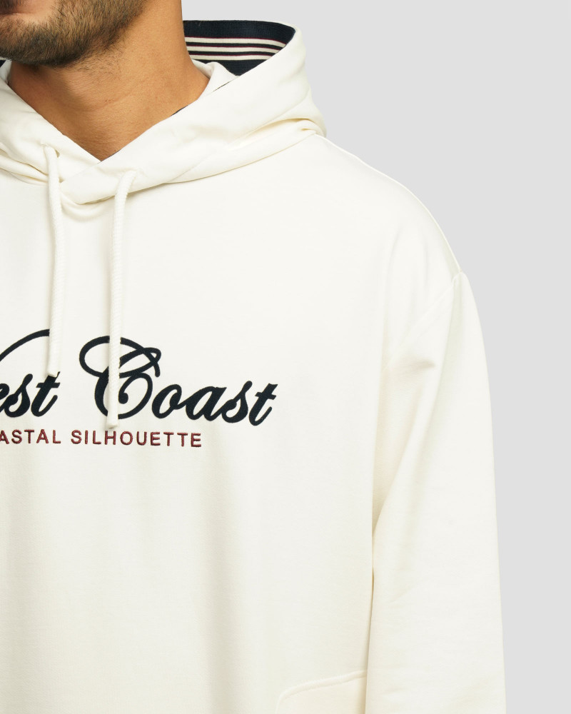 هودی کلاه دار طرح دار مردانه کرم 84471285