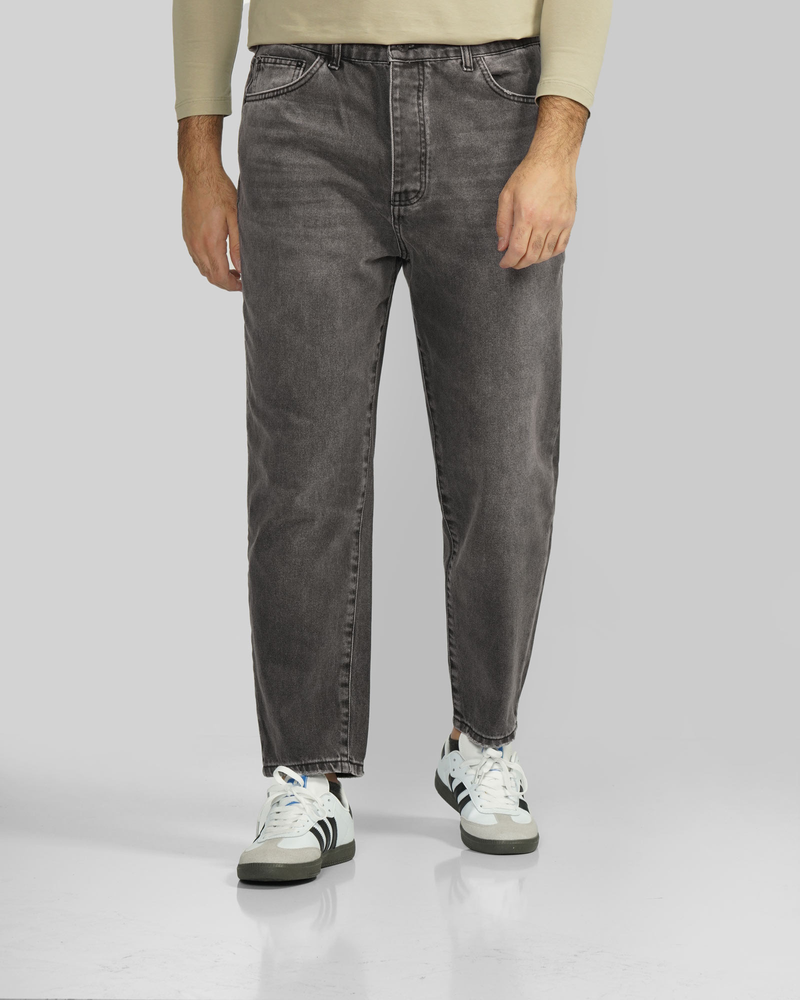 خرید و قیمت شلوار جین مردانه Loos Fit ساده خاکستری تیره  24424820