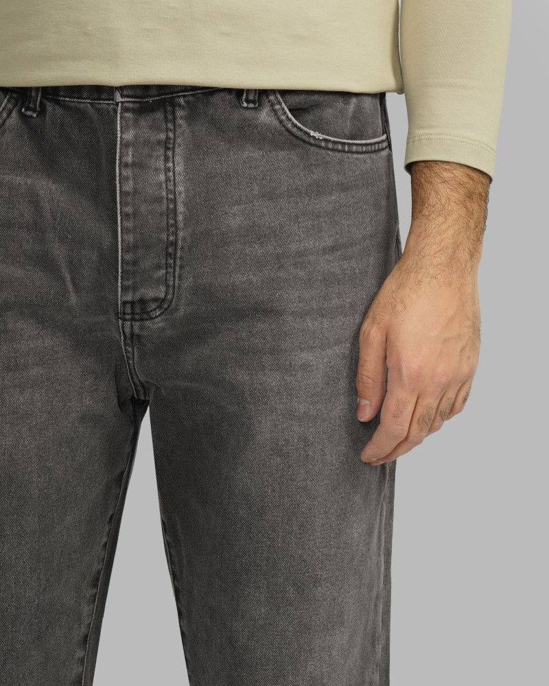 خرید و قیمت شلوار جین مردانه Loos Fit ساده خاکستری تیره  24424820