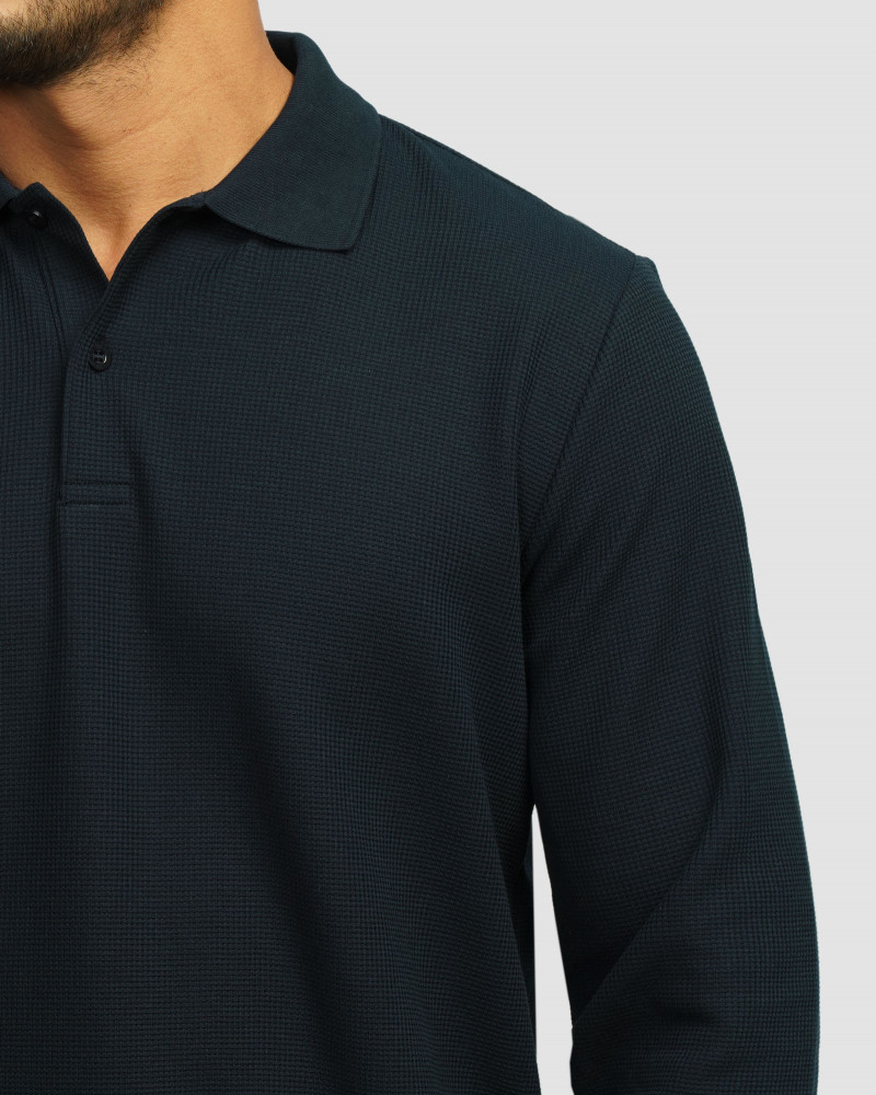 خرید و قیمت پولوشرت آستین بلند مردانه سرمه ای 84486118