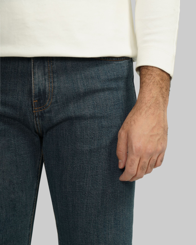 شلوار جین رگولار (Regular) ساده مردانه سرمه ای 24412264