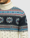 پلیور بافت یقه اسکی طرح دار مردانه شیری 84479120
