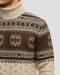 پلیور بافت یقه اسکی طرح دار مردانه قهوه ای 84479120