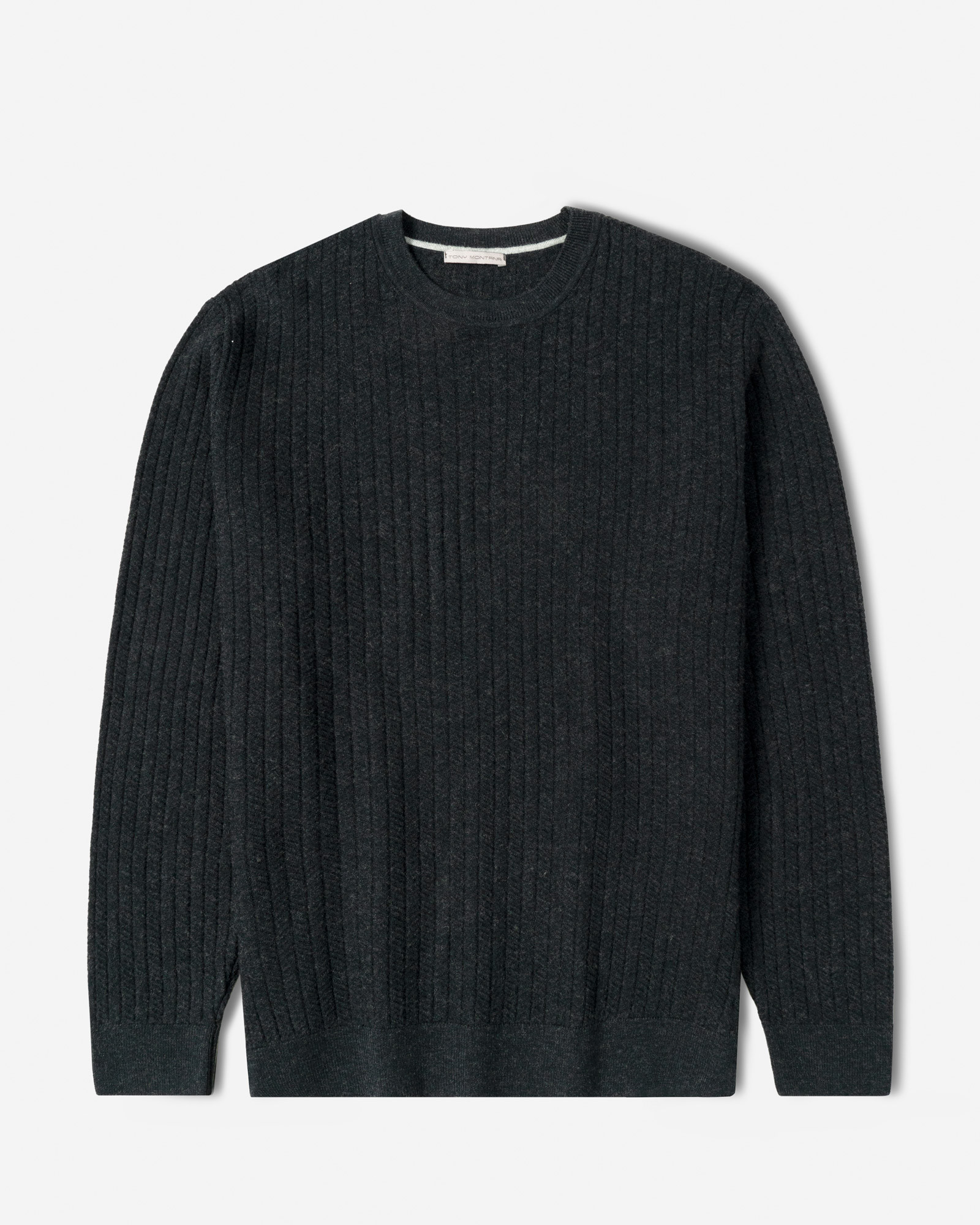 خرید و قیمت پلیور بافت یقه گرد مردانه ذغالی 84458138