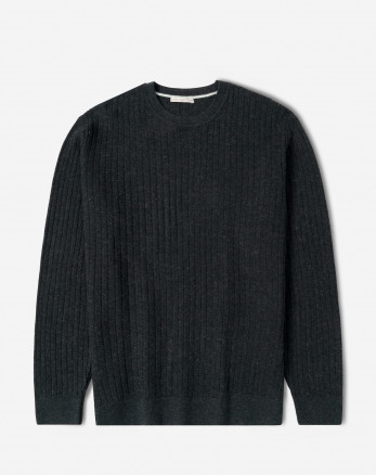 خرید و قیمت پلیور بافت یقه گرد مردانه ذغالی 84458138