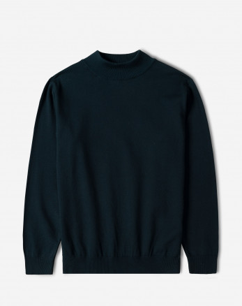 خرید و قیمت پلیور بافت یقه 5 سانت ساده مردانه سرمه ای تیره 22250101