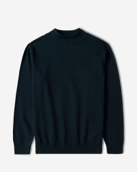 خرید و قیمت پلیور بافت یقه 5 سانت ساده مردانه سرمه ای تیره 22250101