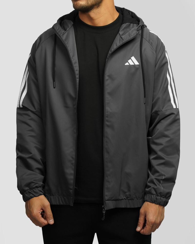 سویشرت شمعی کلاه دار مردانه خاکستری 84449175