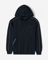 هودی کلاه دار طرح دار مردانه سرمه ای 84471286