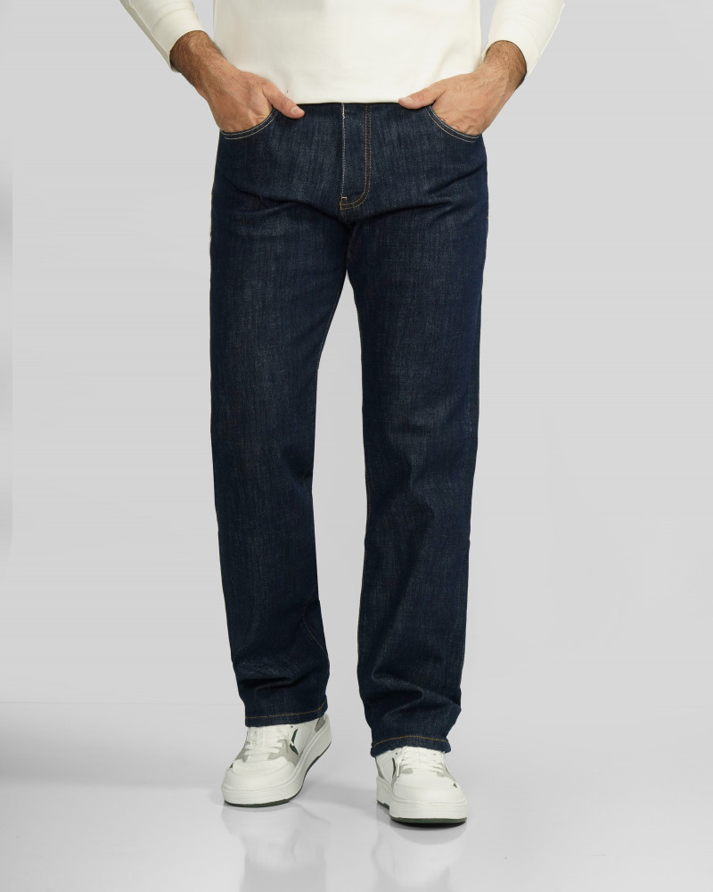 خرید و قیمت شلوار جین رگولار (Regular) ساده مردانه سرمه ای تیره 24412261