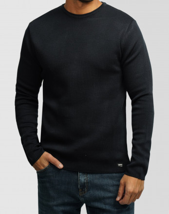 خرید و قیمت پلیور بافت یقه گرد مردانه سرمه ای 84458140