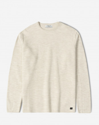 خرید و قیمت پلیور بافت یقه گرد مردانه کرم 84458140