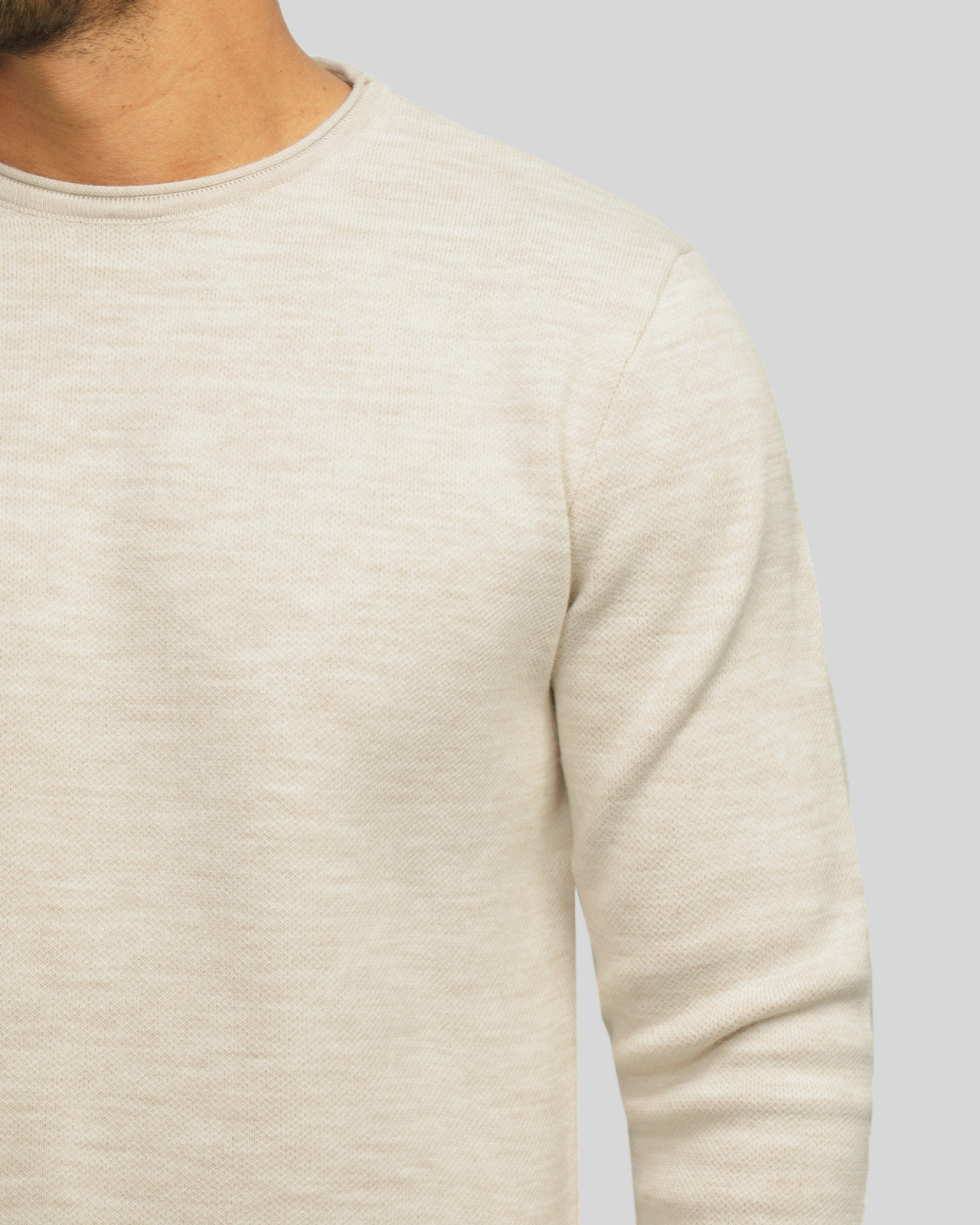 خرید و قیمت پلیور بافت یقه گرد مردانه کرم 84458140