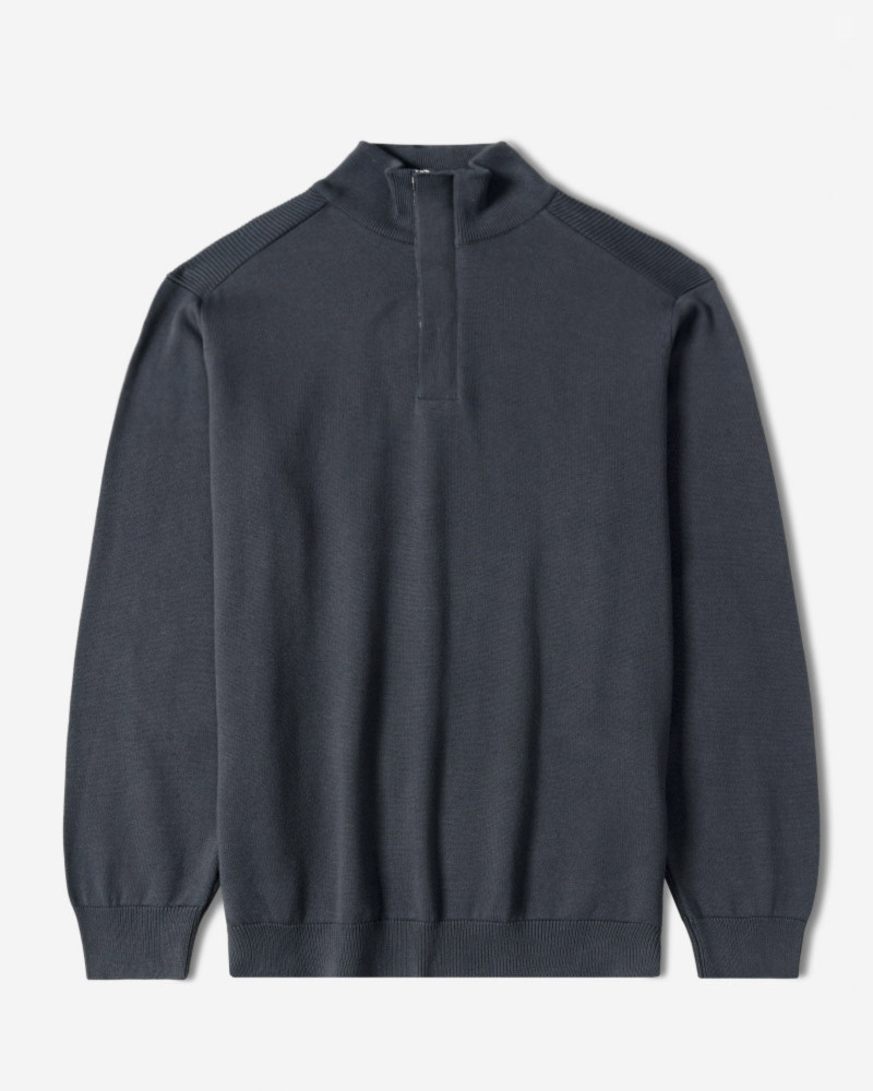 خرید و قیمت پلیور بافت نیم زیپ مردانه سرمه ای 24341137
