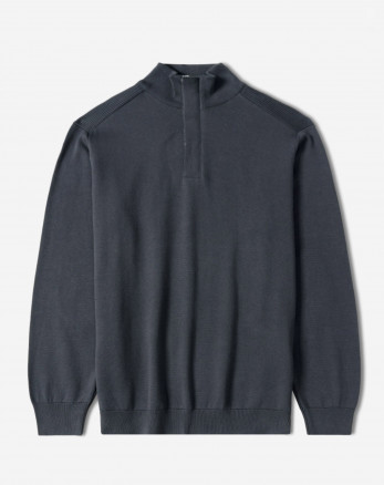 خرید و قیمت پلیور بافت نیم زیپ مردانه سرمه ای 24341137