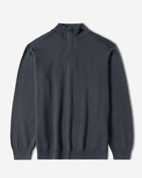 خرید و قیمت پلیور بافت نیم زیپ مردانه سرمه ای 24341137