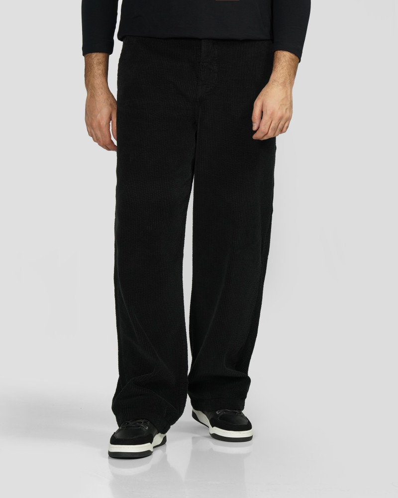 شلوار مخمل کبریتی مردانه مشکی 24362126