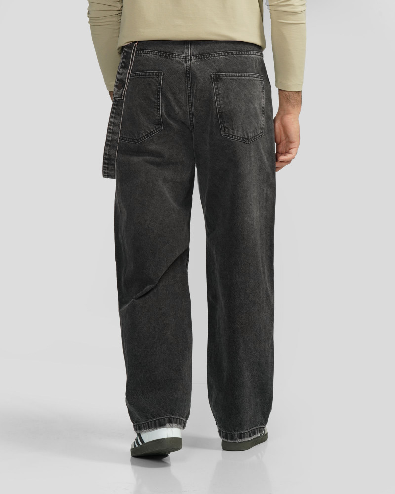 شلوار جین بگ (Baggy) ساده مردانه ذغالی 24424834