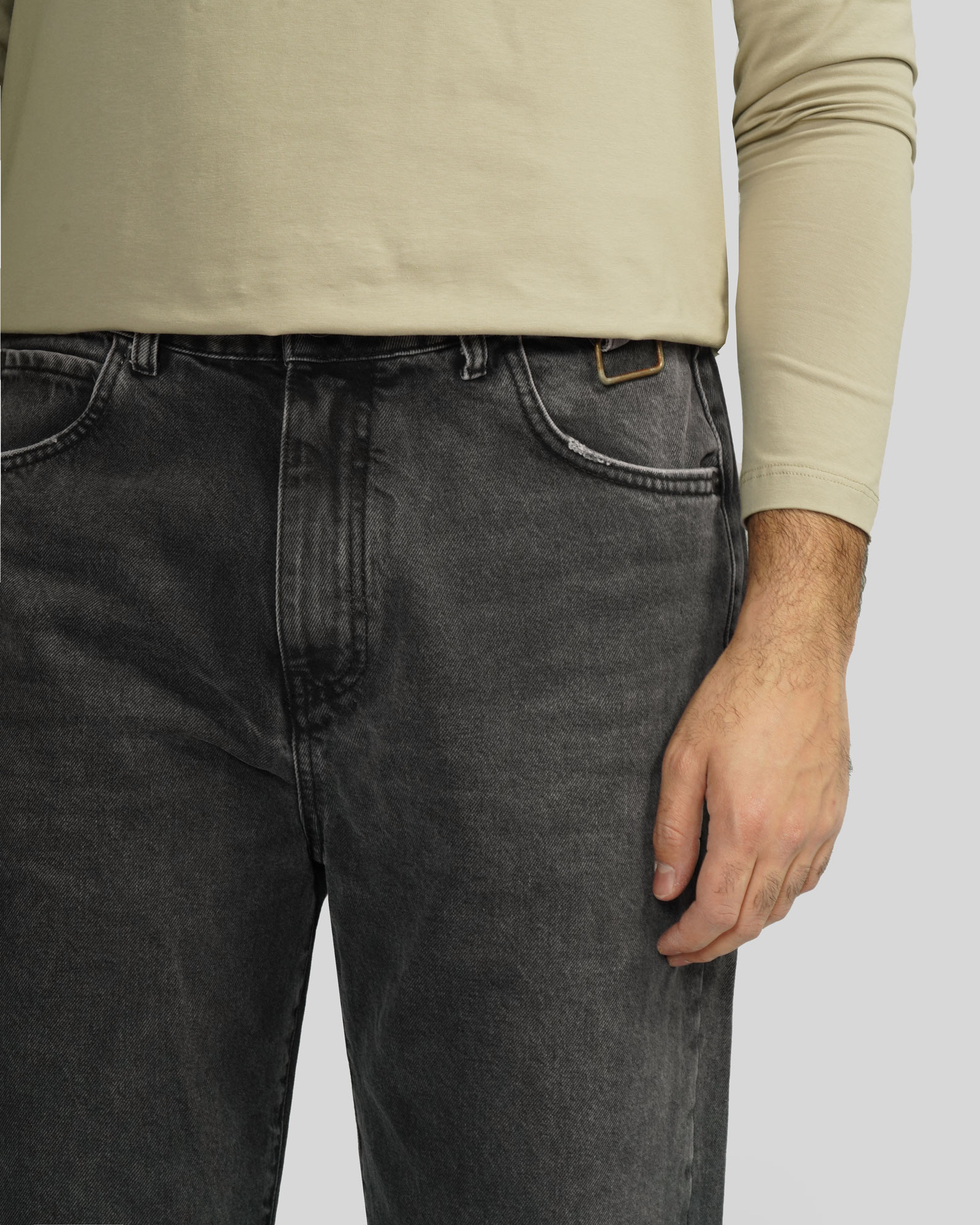 شلوار جین بگ (Baggy) ساده مردانه ذغالی 24424834