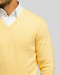 خرید و قیمت پلیور بافت یقه هفت مردانه ساده زرد روشن 18372111