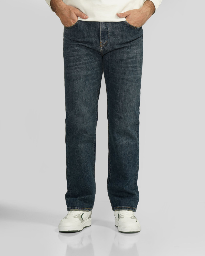 شلوار جین استریت فیت (Straight fit) ساده مردانه آبی تیره 24424838