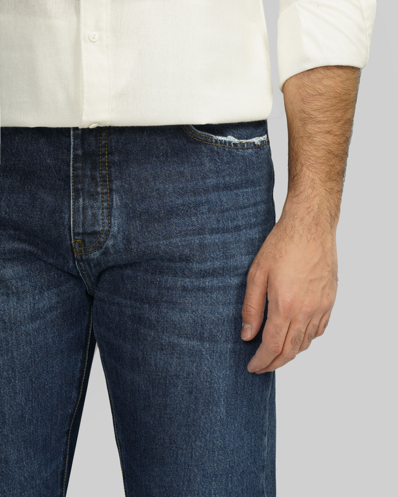 شلوار جین استریت استایل (Street Style) ساده مردانه سرمه ای 24424840