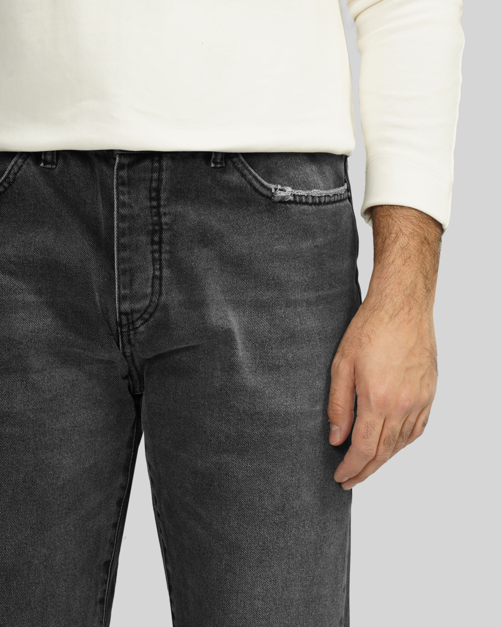 شلوار جین مردانه Essentials ساده ذغالی 24424836