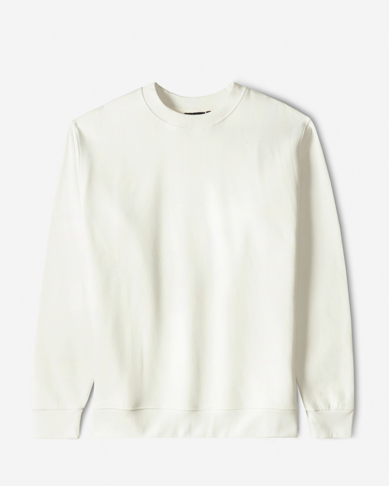 پلیور دورس یقه گرد ساده مردانه شیری 24357261