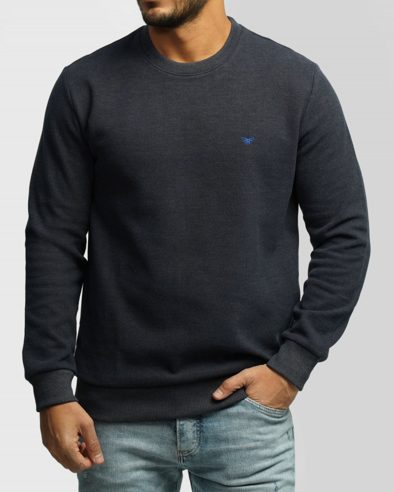 پلیور یقه گرد مردانه سلانیک ساده بنفش 24256159