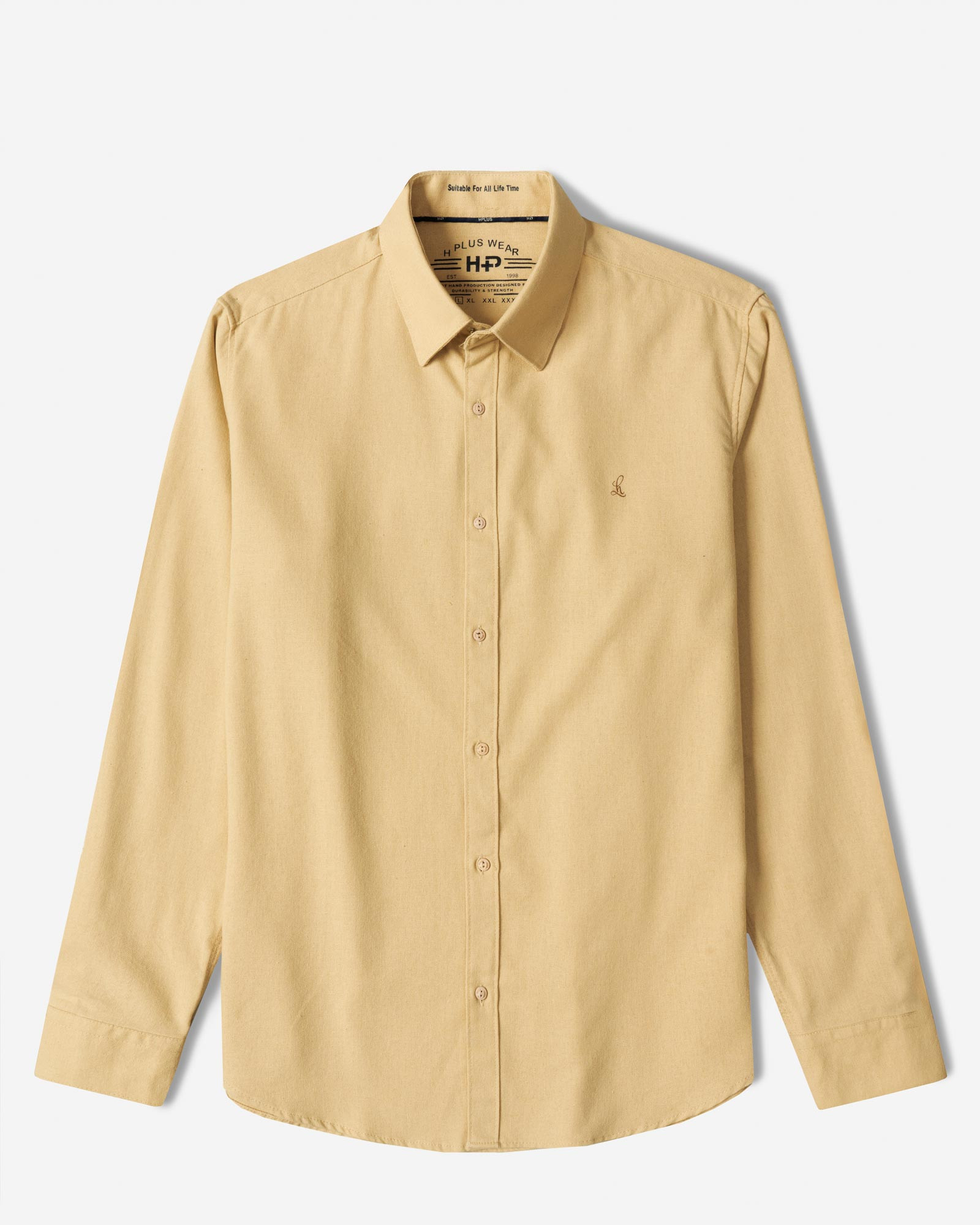 خرید و قیمت پیراهن آستین بلند ساده مردانه کرم 24321315