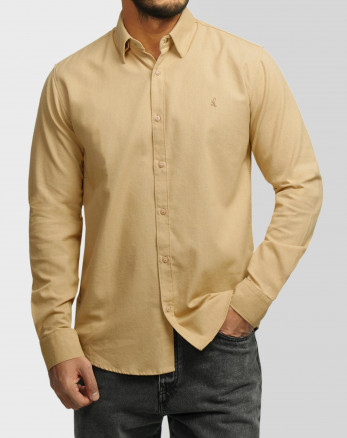 خرید و قیمت پیراهن آستین بلند ساده مردانه کرم 24321315