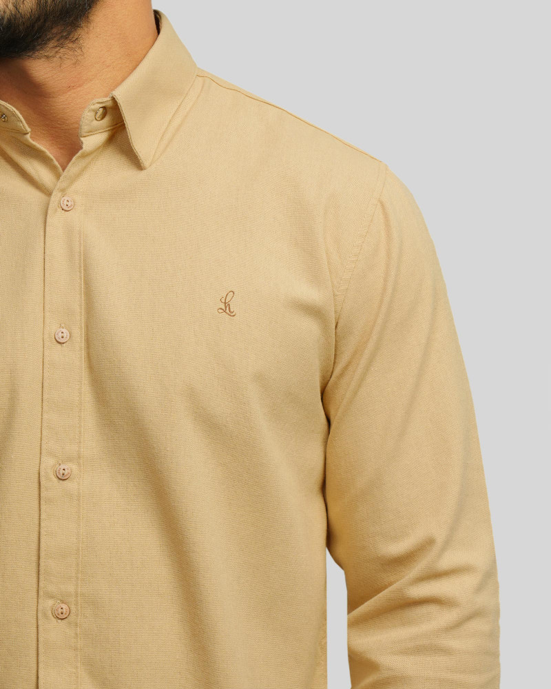 خرید و قیمت پیراهن آستین بلند ساده مردانه کرم 24321315