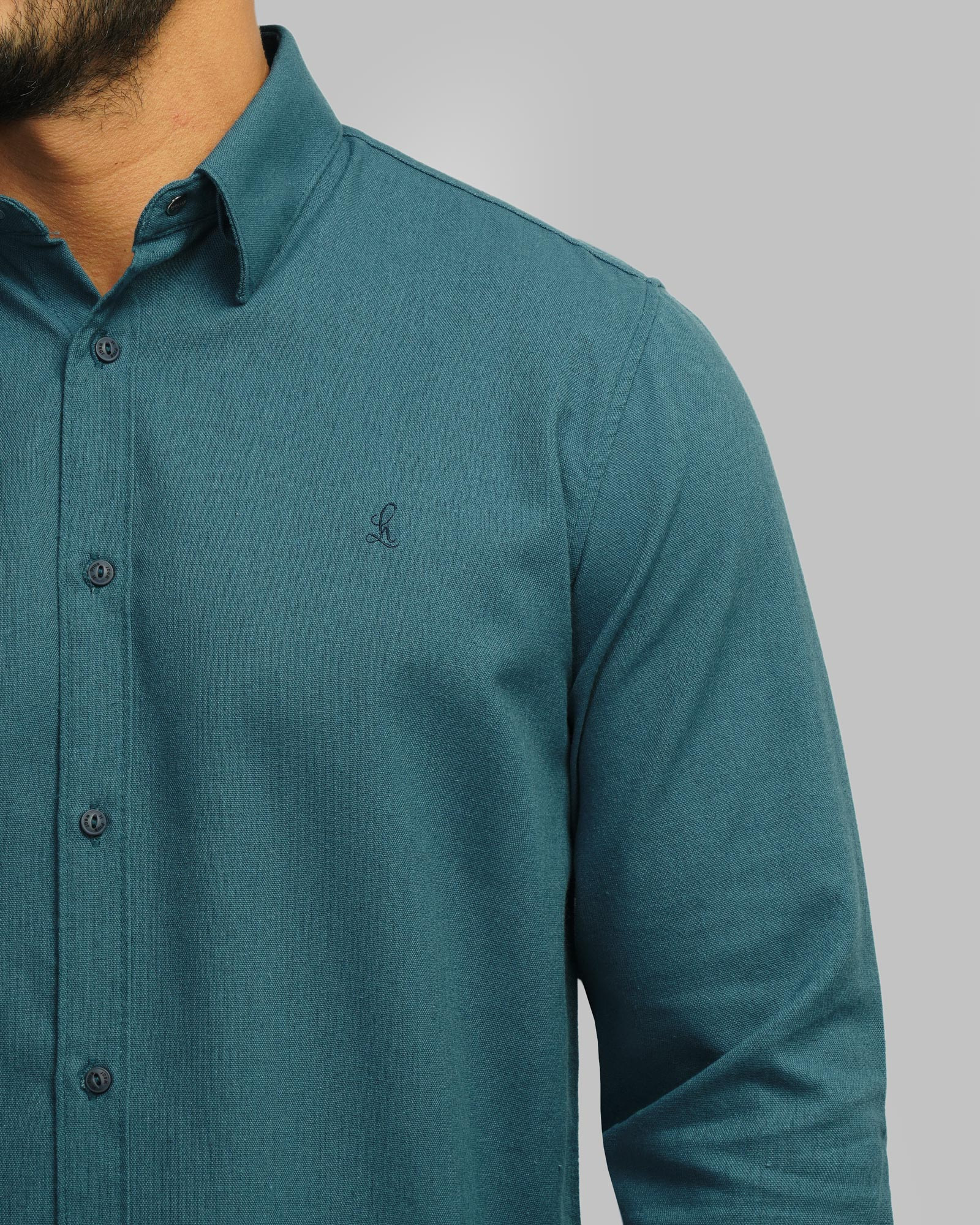 خرید و قیمت پیراهن آستین بلند ساده مردانه آبی نفتی 24321315