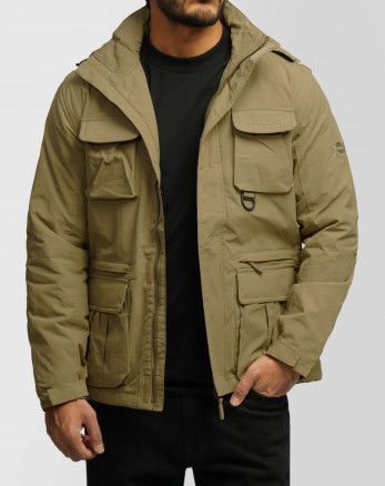 کاپشن ضخیم کلاه دار مردانه کرم 24351126