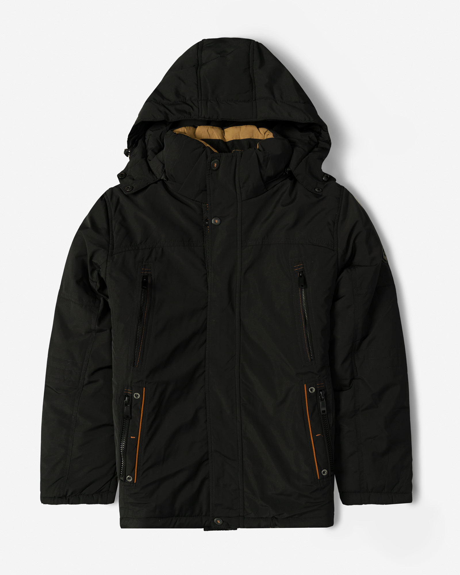 کاپشن ضخیم کلاه دار مردانه مشکی 24351128