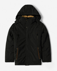 کاپشن ضخیم کلاه دار مردانه مشکی 24351128