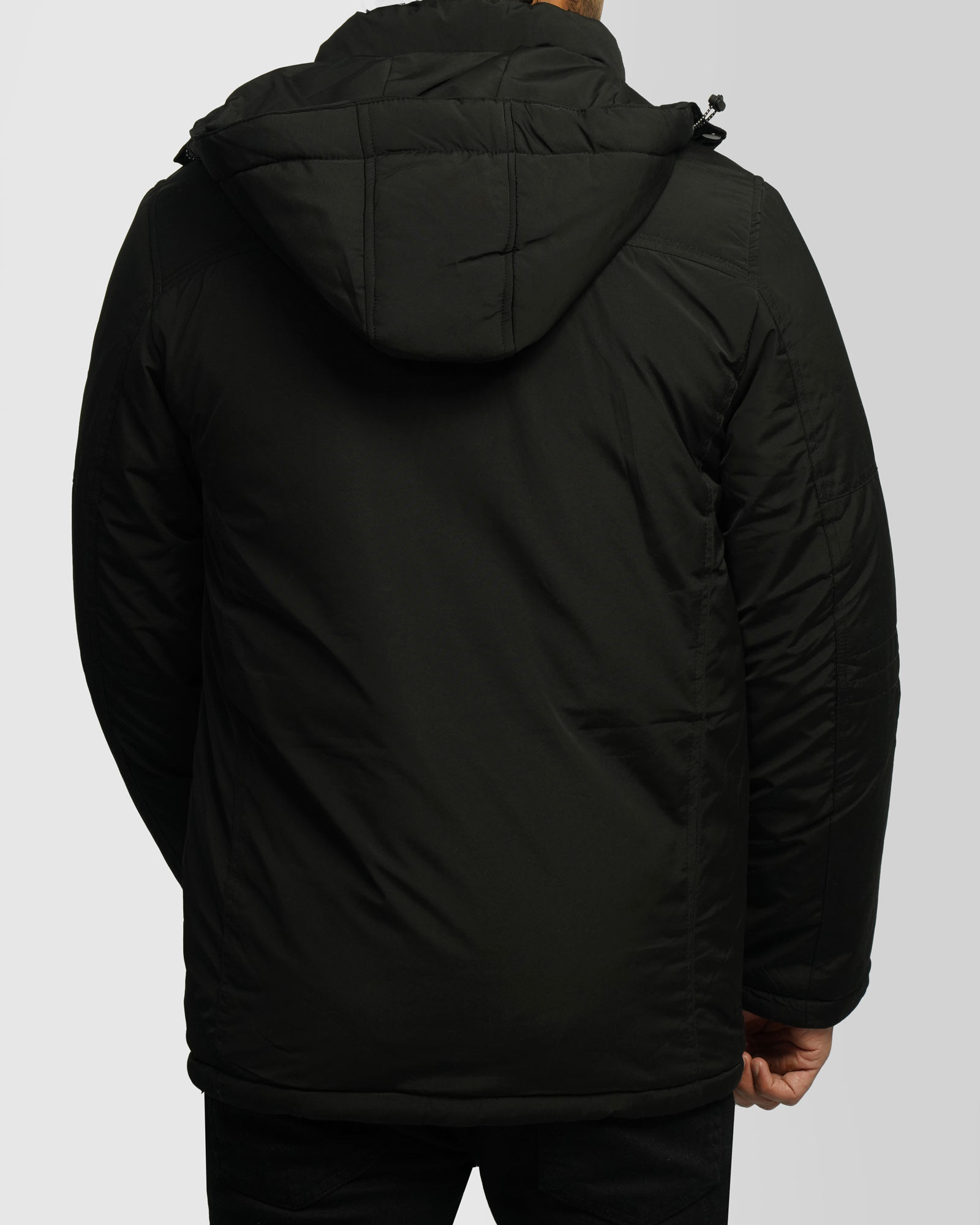 کاپشن ضخیم کلاه دار مردانه مشکی 24351128