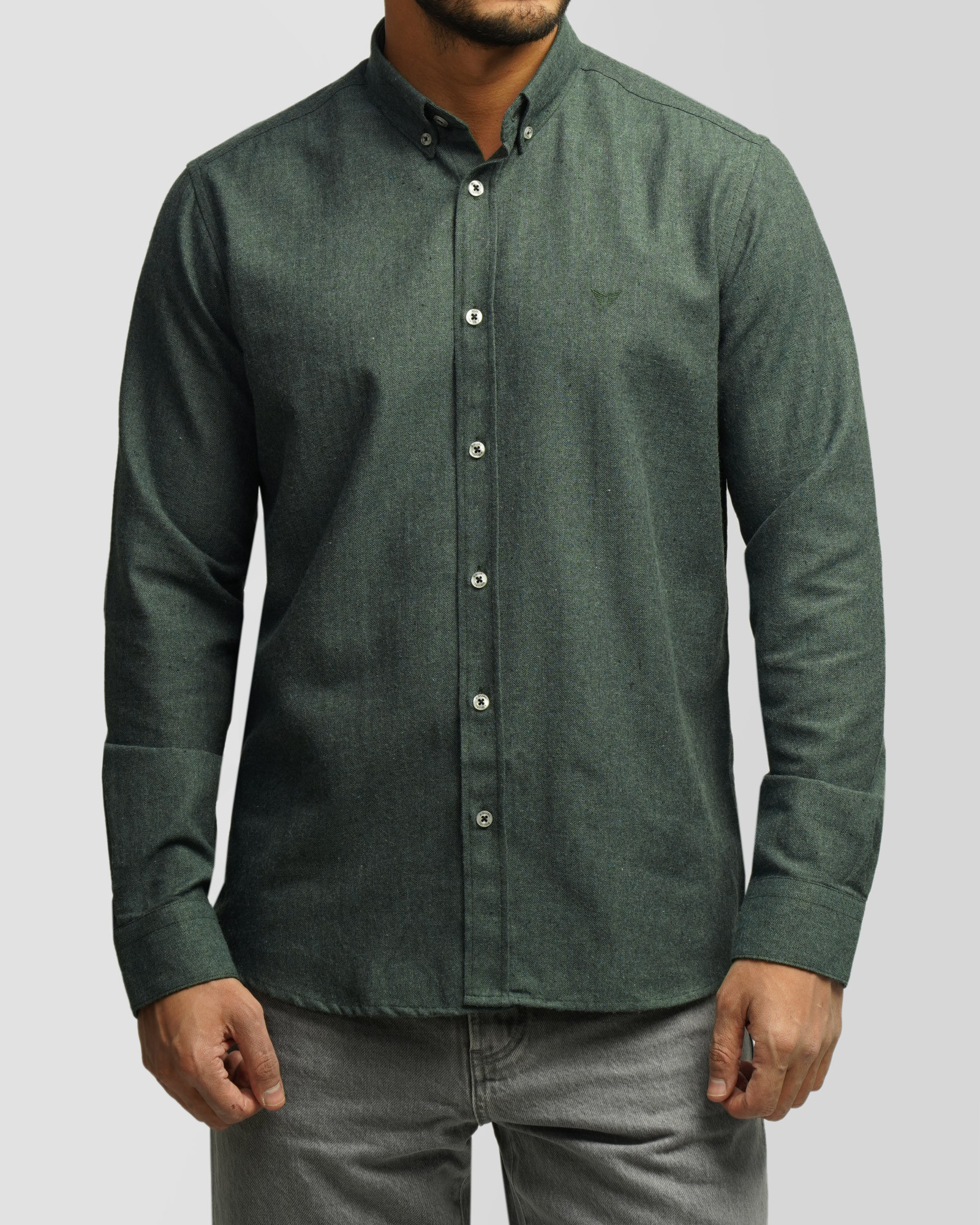 خرید و قیمت پیراهن نیمه ضخیم ساده مردانه سبز 24468168