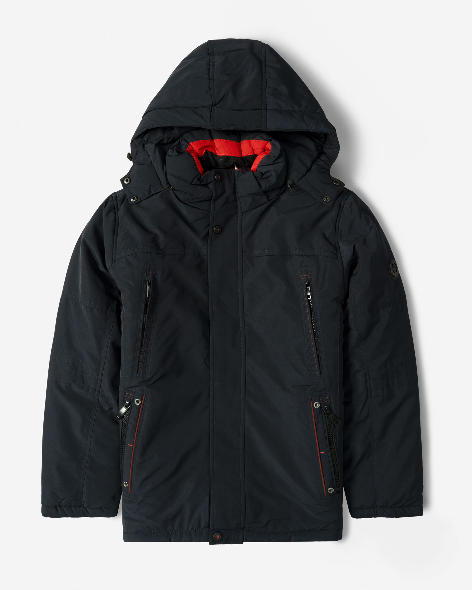 کاپشن ضخیم کلاه دار مردانه سرمه ای 24351128