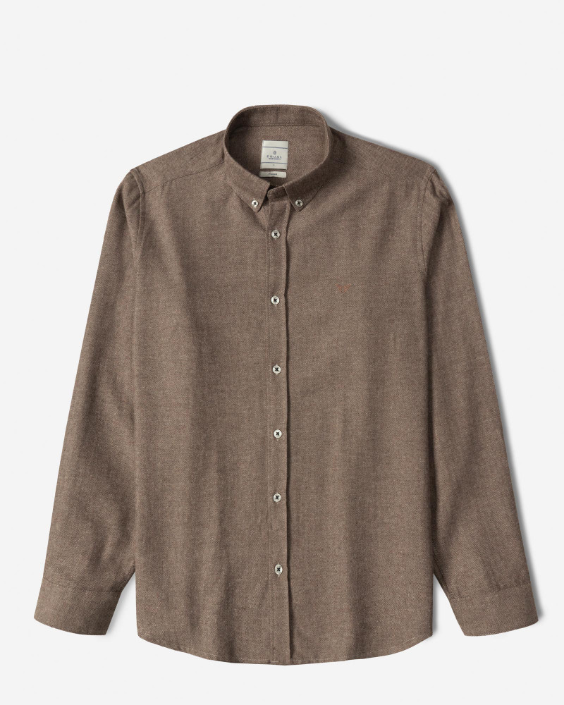 خرید و قیمت پیراهن نیمه ضخیم ساده مردانه قهوه ای 24468168