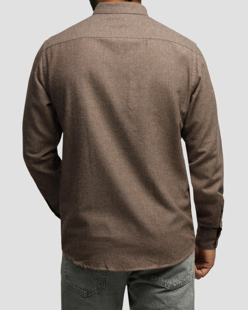 خرید و قیمت پیراهن نیمه ضخیم ساده مردانه قهوه ای 24468168