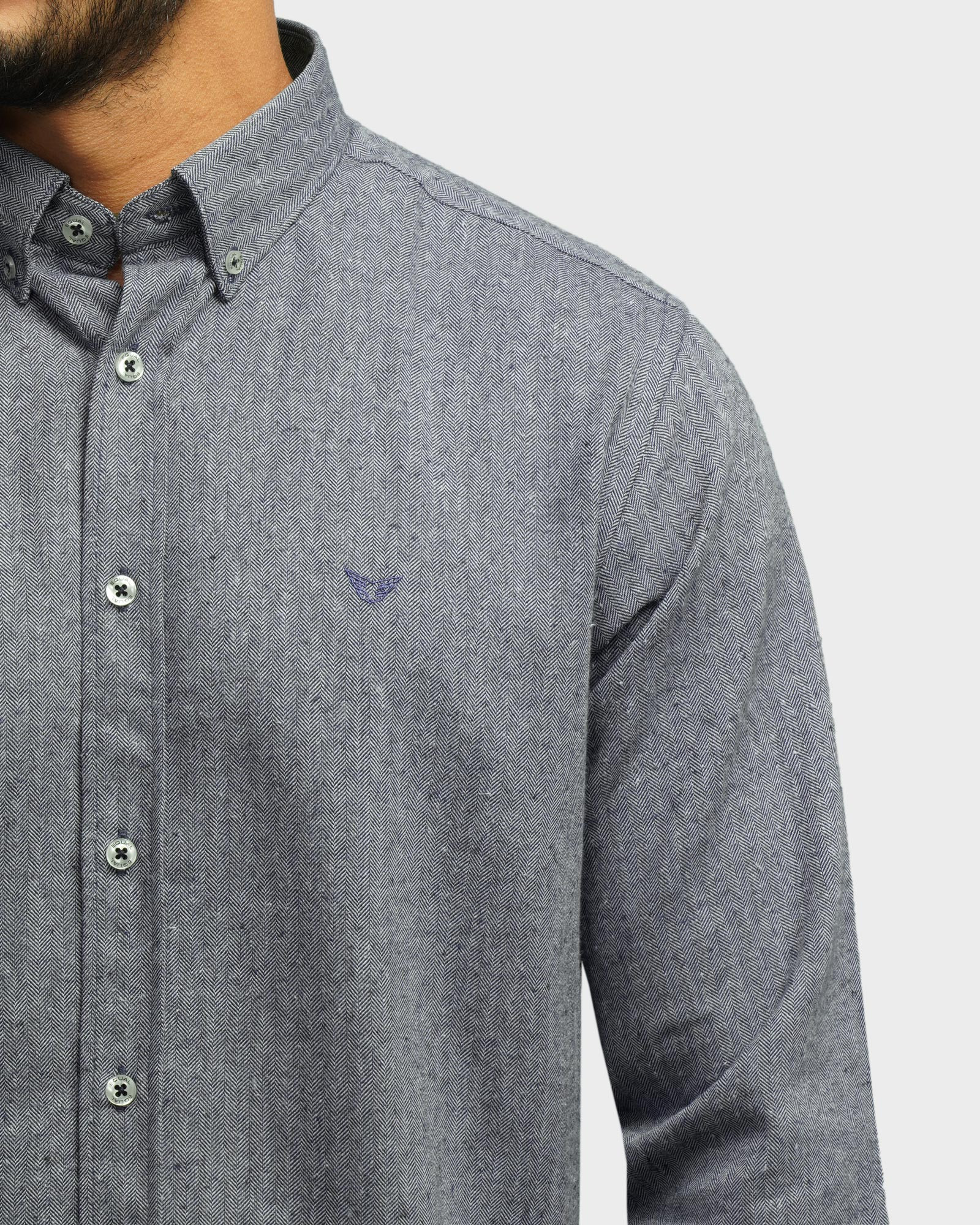 خرید و قیمت پیراهن نیمه ضخیم ساده مردانه سرمه ای 24468168