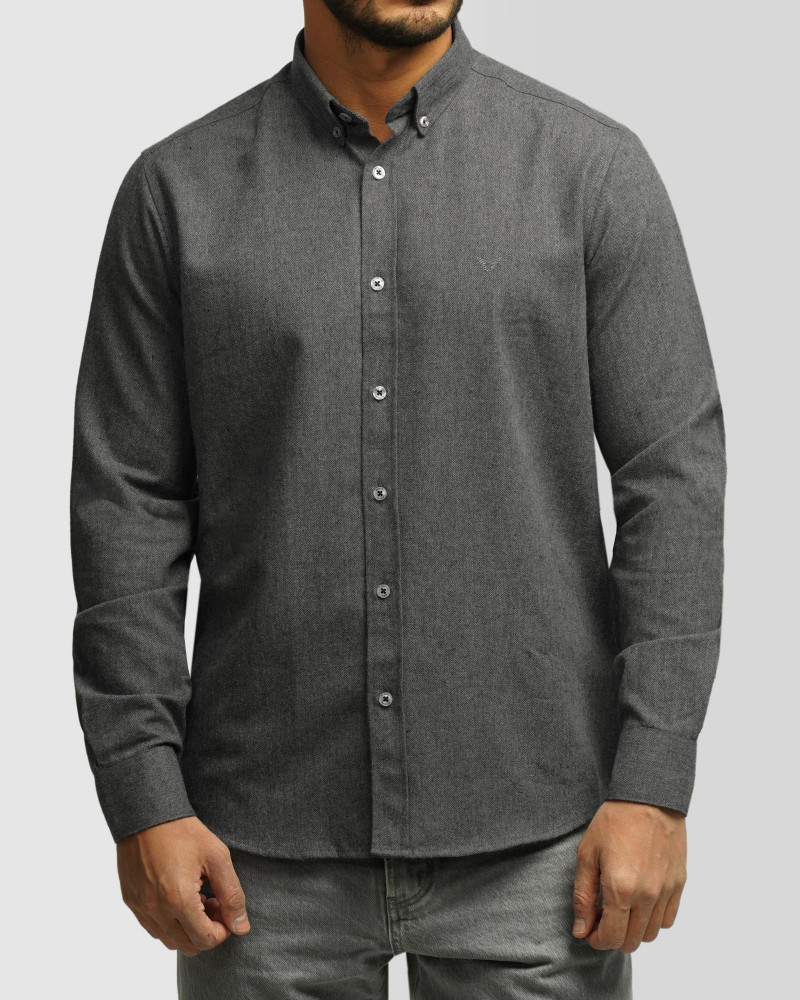 خرید و قیمت پیراهن نیمه ضخیم ساده مردانه خاکستری تیره 24468168