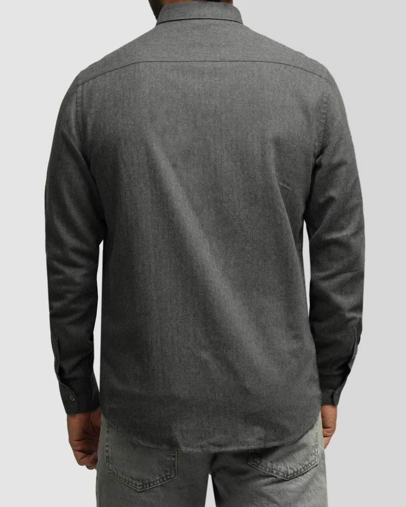 خرید و قیمت پیراهن نیمه ضخیم ساده مردانه خاکستری تیره 24468168