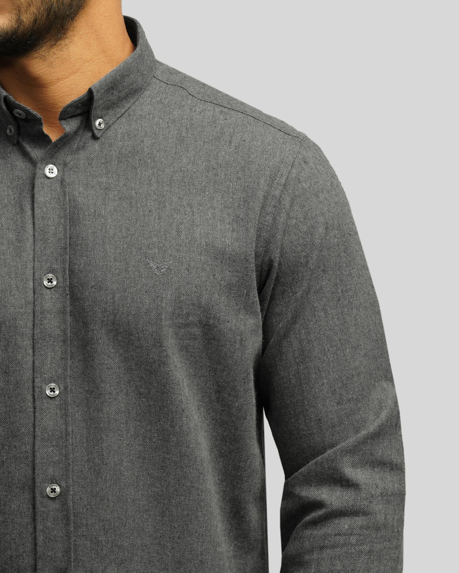 خرید و قیمت پیراهن نیمه ضخیم ساده مردانه خاکستری تیره 24468168