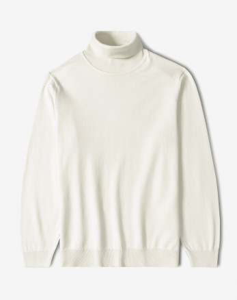 خرید و قیمت پلیور بافت یقه اسکی مردانه کرم روشن 24379117