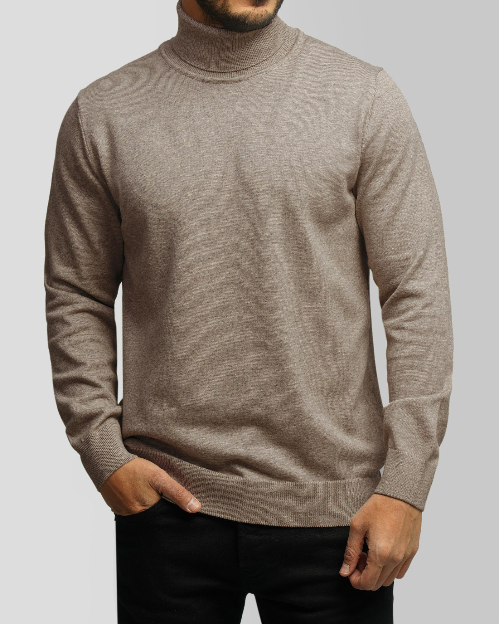 خرید و قیمت پلیور بافت یقه اسکی مردانه کرم 24379117