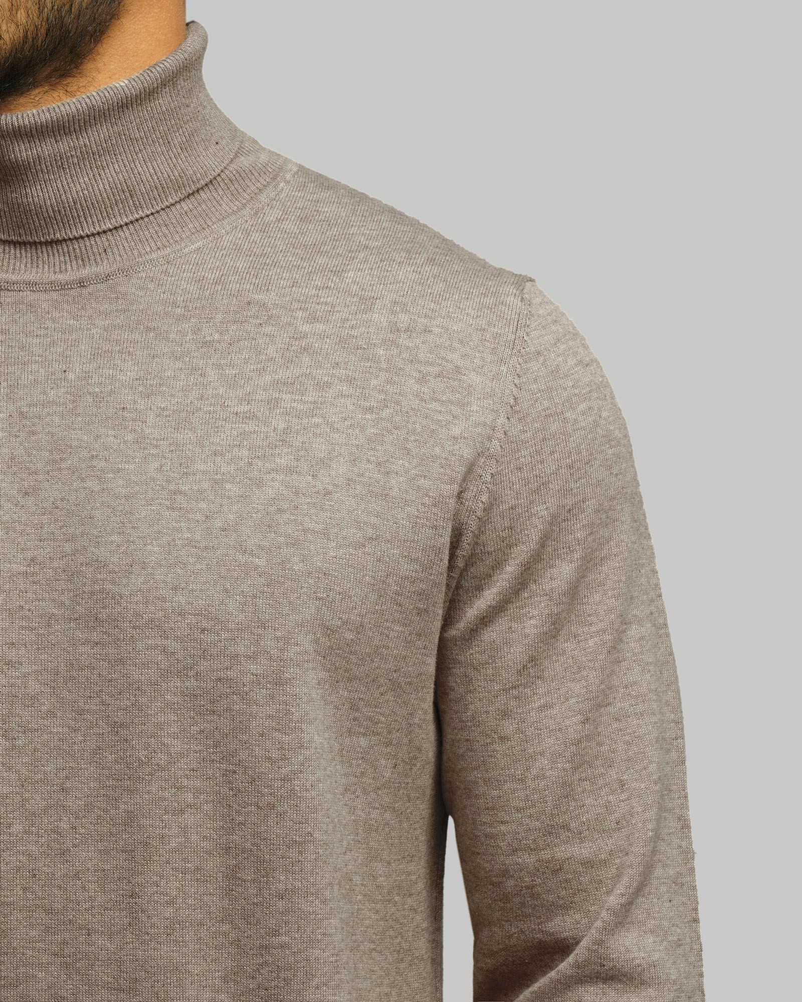 خرید و قیمت پلیور بافت یقه اسکی مردانه کرم 24379117