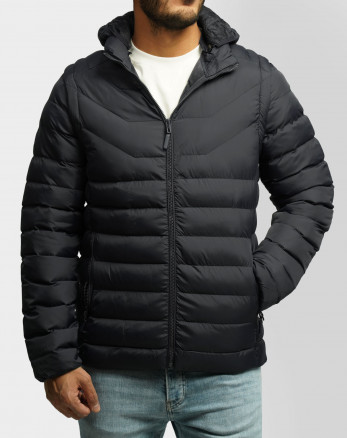 کاپشن مردانه کلاه دار سرمه ای 24416409