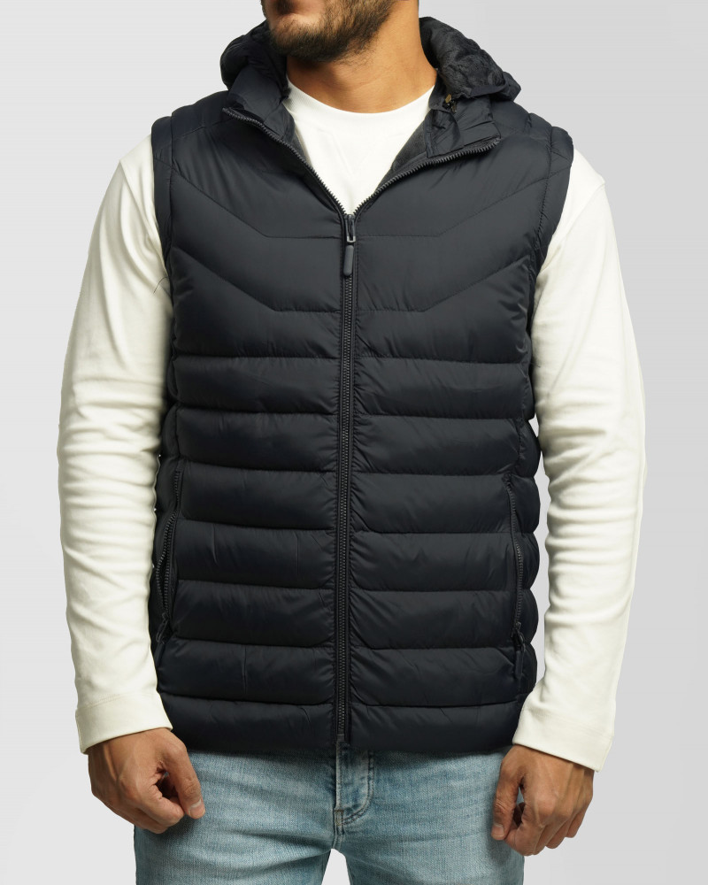 کاپشن مردانه کلاه دار سرمه ای 24416409